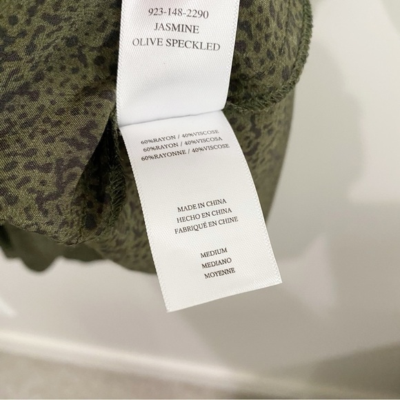 RAILS Women's Jasmine Dress Olive Speckled Lightweight Smocked Size Medium - Picture 10 of 12